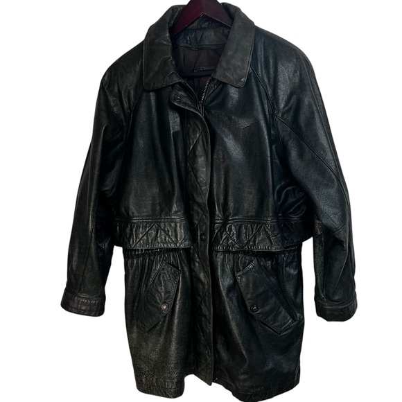 Vintage 1985 Wilsons Leather | Dark Green Parka Jacket | Men’s L (23” Chest) VTG - Picture 6 of 13